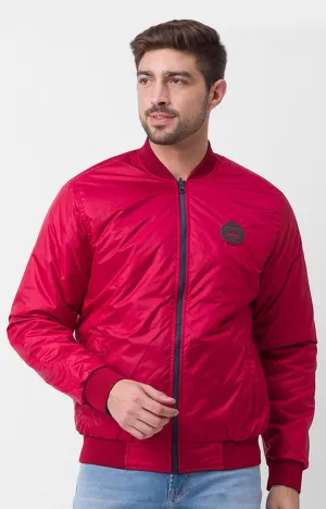 Spykar Navy Blue Deep & Red Polyester Full Sleeve Casual Jacket For Men
