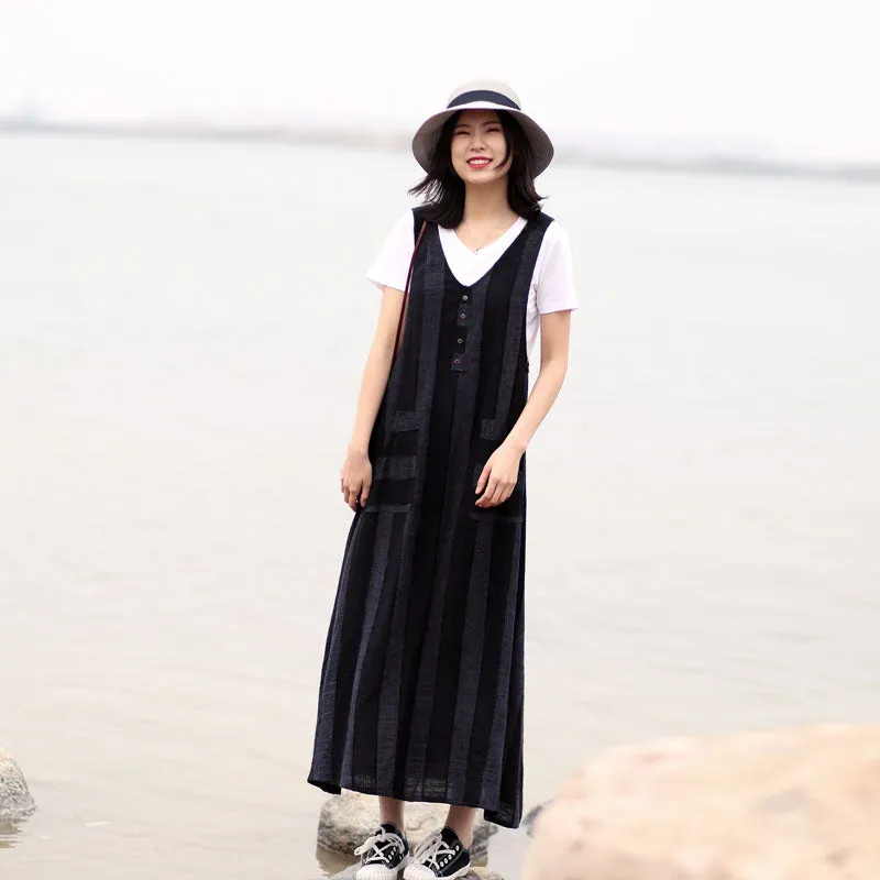 Stripe Women Dresses Casual Summer Women Dresses Long Women Dresses SSM9722