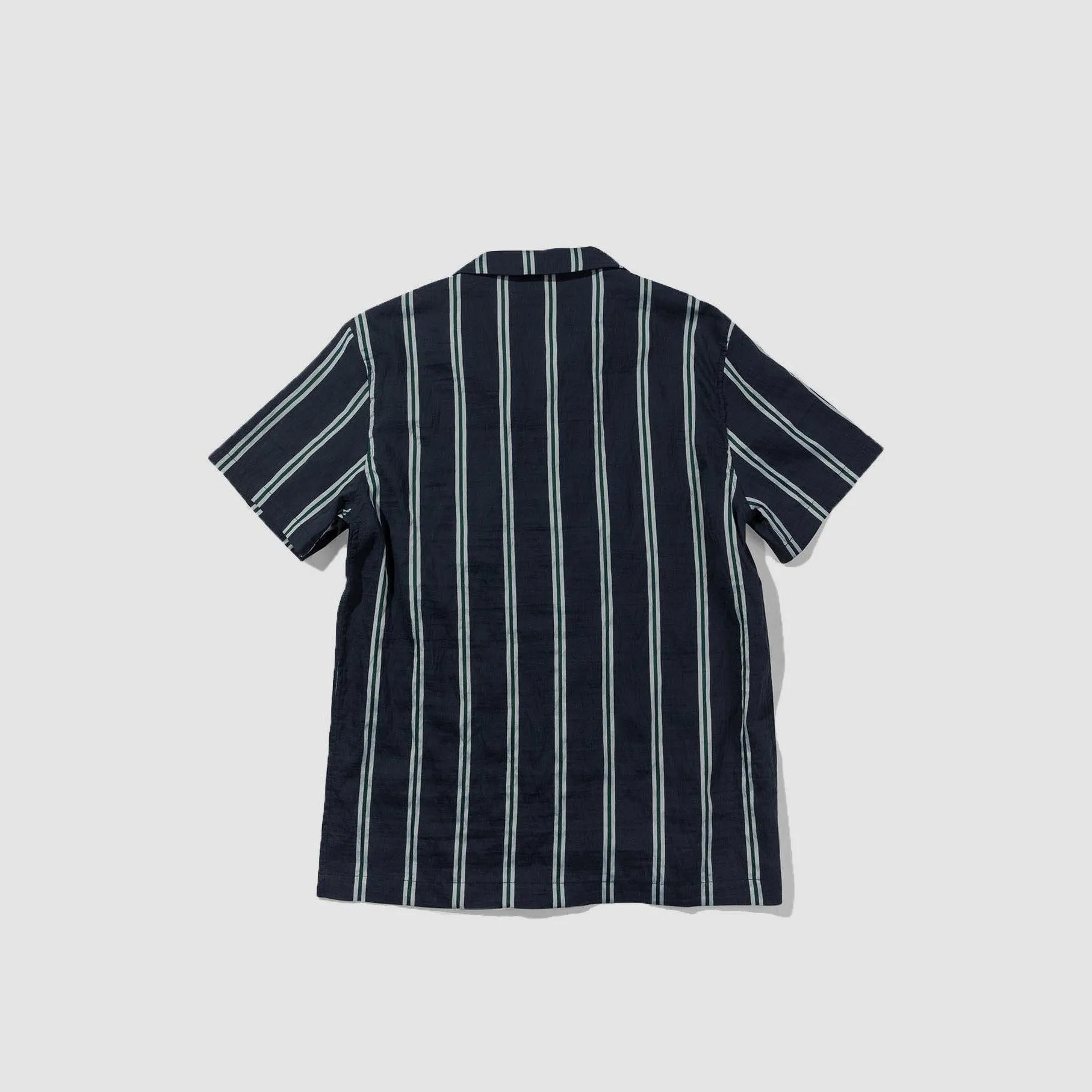Striped Silk Shirt (Navy)