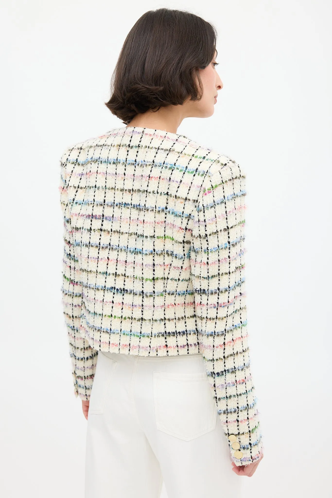 White & Multi Miora Tweed Blazer