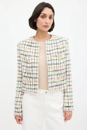 White & Multi Miora Tweed Blazer