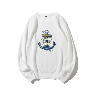 Women Blue Anchor Graphic Sweatshirts