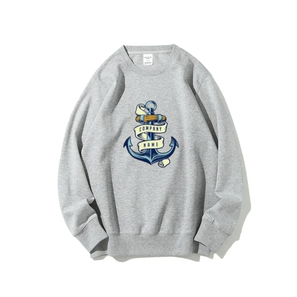 Women Blue Anchor Graphic Sweatshirts
