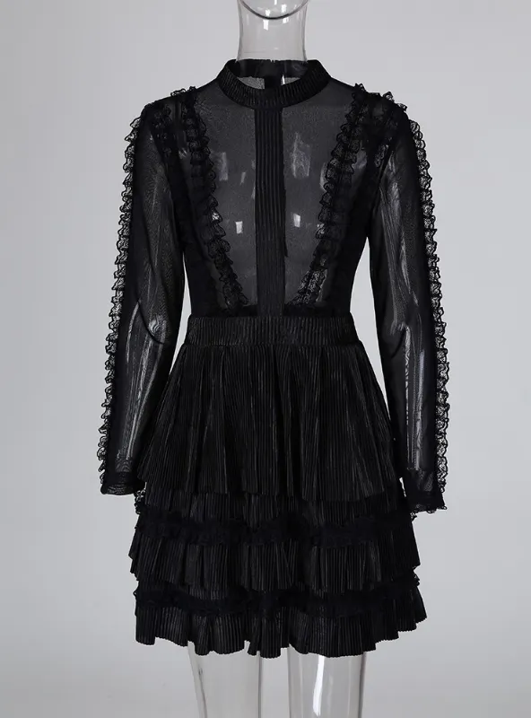 Women Long Sleeve Casual Mini Dresses